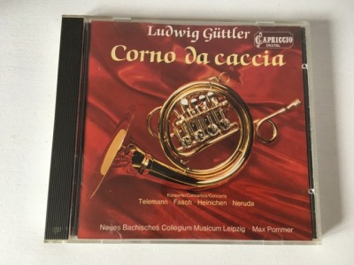 * CD muzica clasica piese pentru corn: Ludwig Guttler Concerte: Telemann, Fasch foto