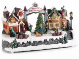Decoratiune Craciun Orasel muzical cu led 35x18x19 cm