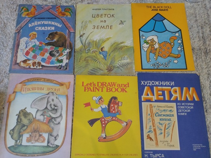 Lot 6 cărți vintage pentru copii. Preț pachet! Cărți de povești rusă și engleză, anii 1980