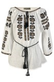 Bluza tip ie dama R24, alb/bej , marimea L