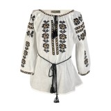 Bluza tip ie dama R24, alb/bej , marimea XL