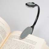 Lampa Lectură, Model LED, Clip Inclus, Culoare Negru-Gri, Alimentare Baterii, Oem