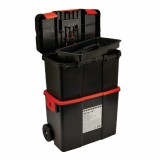 Cumpara ieftin Troler Scule Kingfisher, 46x26x62cm, 74L, Roti, Maner, Negru/Rosu, Carucior Depozitare