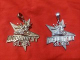Pandantiv Vintage SOLDAT INTELIGENT Tanchist-Tanc,pandantiv auriu/argintiu vinta