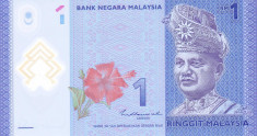 Bancnota Malaezia 1 Ringgit ( 2021) - P51c UNC ( polimer ) foto