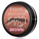 Sapun pentru fixarea sprancenelor Brow&amp;Go So Fluffy Brown, 25ml, Eveline Cosmetics