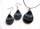 set bijuterii lemn cu mandala 42844