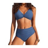 Set bikini pentru femei cu controlul abdomenului, sexy, talie &icirc;naltă, push-up, două piese, mărimi S-XXL