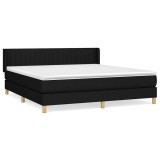 Cumpara ieftin Pat box spring cu saltea, negru, 180x200 cm, catifea