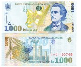Bancnota Romania 1000 Lei 1998, P-106, UNC, Mihai Eminescu