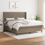 VidaXL Pat box spring cu saltea, gri taupe, 160x200 cm material textil 3131605