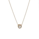 Colier Damă Inimă Aurie cu Strass, Aliaj &amp; Cristal - Bijuterie Elegantă