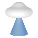 Lampa de Masă LED, Model Nor, Culoare Bleu și Alb, Dimensiuni 8x10cm, Material Plastic, Funcționare pe Baterii, Oem