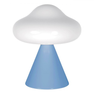Lampa de Masă LED, Model Nor, Culoare Bleu și Alb, Dimensiuni 8x10cm, Material Plastic, Funcționare pe Baterii foto