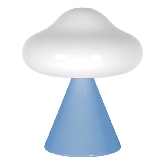 Lampa de Masă LED, Model Nor, Culoare Bleu și Alb, Dimensiuni 8x10cm, Material Plastic, Funcționare pe Baterii