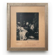 Regina Elisabeta, fotografie de mari dimensiuni, cu &icirc;nsemnare olografă, atelier Franz Mandy
