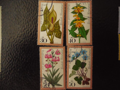 Serie timbre flora flori plante Germania stampilate foto