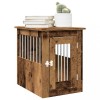 Cusca Caini vidaXL Lemn Prelucrat, 45x62x59cm, Maro, Multifunctionala: Lada, Masuta, Ventilata, Usa Blocabila, Max 40kg