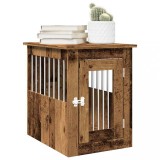 VidaXL Mobilier ladă pentru c&acirc;ini Lemn vechi 45x62x59cm Lemn prelucrat