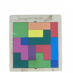 Joc educativ 2 in 1 -Tetris si puzzle, 7Toys