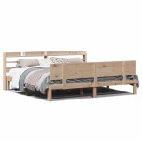 vidaXL Cadru pat cu tăblie 200x200 cm, lemn masiv de pin