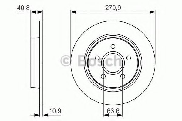 Disc frana FORD C-MAX (DM2) (2007 - 2016) BOSCH 0 986 479 S49