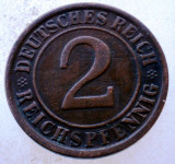 7.750 GERMANIA WEIMAR 2 REICHSPFENNIG 1924 D, Europa, Bronz
