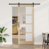 Ușă glisantă vidaXL cu set hardware 93x232 cm din lemn masiv de pin