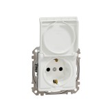 Cumpara ieftin Priza simpla schuko cu capac si protectie copii Schneider Sedna alb SDD111023