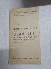 Harta turistică a masivului Ceahlău cu cheile Bicazului - Ion Protopopescu, N. Macarovici