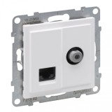 Cumpara ieftin Priza TV de capat tip F + RJ45 UTP CAT6 Legrand Suno alb 721162