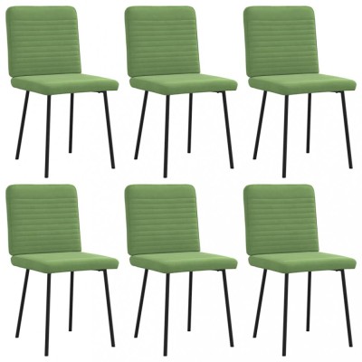 vidaXL Scaune de sufragerie, 6 buc, verde deschis, catifea 3315506 foto