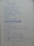 Manuscrisul unei poezii de Gheorghe Tomozei din volumul Țara lui Făt Frumos, 1976, Roata olarului