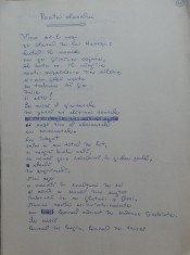 Manuscrisul unei poezii de Gheorghe Tomozei din volumul Țara lui Făt Frumos, 1976, Roata olarului