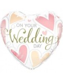 Balon Folie Inima &quot;ON YOUR WEDDING DAY&quot; 45 cm