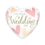 Balon Folie Inima &quot;ON YOUR WEDDING DAY&quot; 45 cm