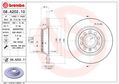 BREMBO 08.A202.11 PRIME LINE - UV Coated Disc frana foto