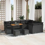 VidaXL Set de canapele pentru grădină 13 pcs Negru 110 x 55 x 71 cm