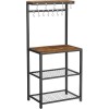 VASAGLE Raft de bucatarie, suport pentru cuptorul cu microunde, cu 3 polite, 60x40x152cm, maro rustic Household NewTrend
