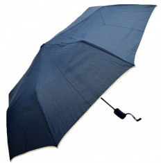 Umbrela Pliabila ICONIC Automata, Bleumarin cu margini bej, ?110cm, articulatii anti-vant foto