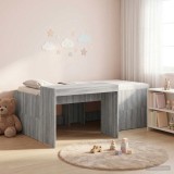Cumpara ieftin Cadru de Pat Inalt pentru Copii cu Birou Sonoma gri 90 x 200 cm