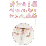 Propsuri It&rsquo;s a girl, petrecere Baby shower, 15 piese roz, accesorii photo corner