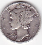 SUA USA 1 DIME 10 Centi 1941, America de Nord, Argint