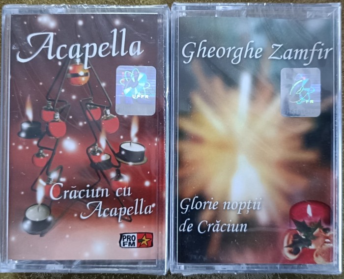 Crăciun cu Gheorghe Zamfir și Acapella , 2 casete audio sigilate