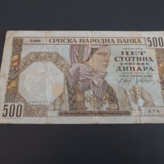 Bancnota 500 Dinara 1941 Serbia