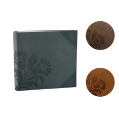 Album foto Flower, stocare 200 poze 10x15 cm, coperta flori decorative, diverse culori - Maro deschis