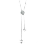 Cumpara ieftin Colier din argint ajustabil, cu diamant moissanite de 0.5CT, Brilliant Hearts