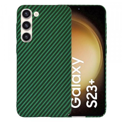 Husa pentru Samsung Galaxy S23+ S916, Techsuit, Carbonite FiberShell, Verde foto