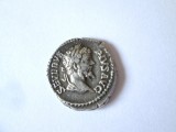 Rară! Monedă antică romană argint Septimius Severus(193-211):Denarius Indulgenta monetaria Roma 203 A.D.? Diametrul=17-19 mm,greutate=3,30 grame, Europa
