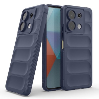 Husa wave, compatibila cu Xiaomi Redmi Note 13 5G, Grip Anti-Soc, Tpu, Navy Blue foto